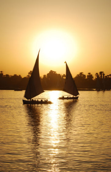 Falucas on the Nile, Egypt